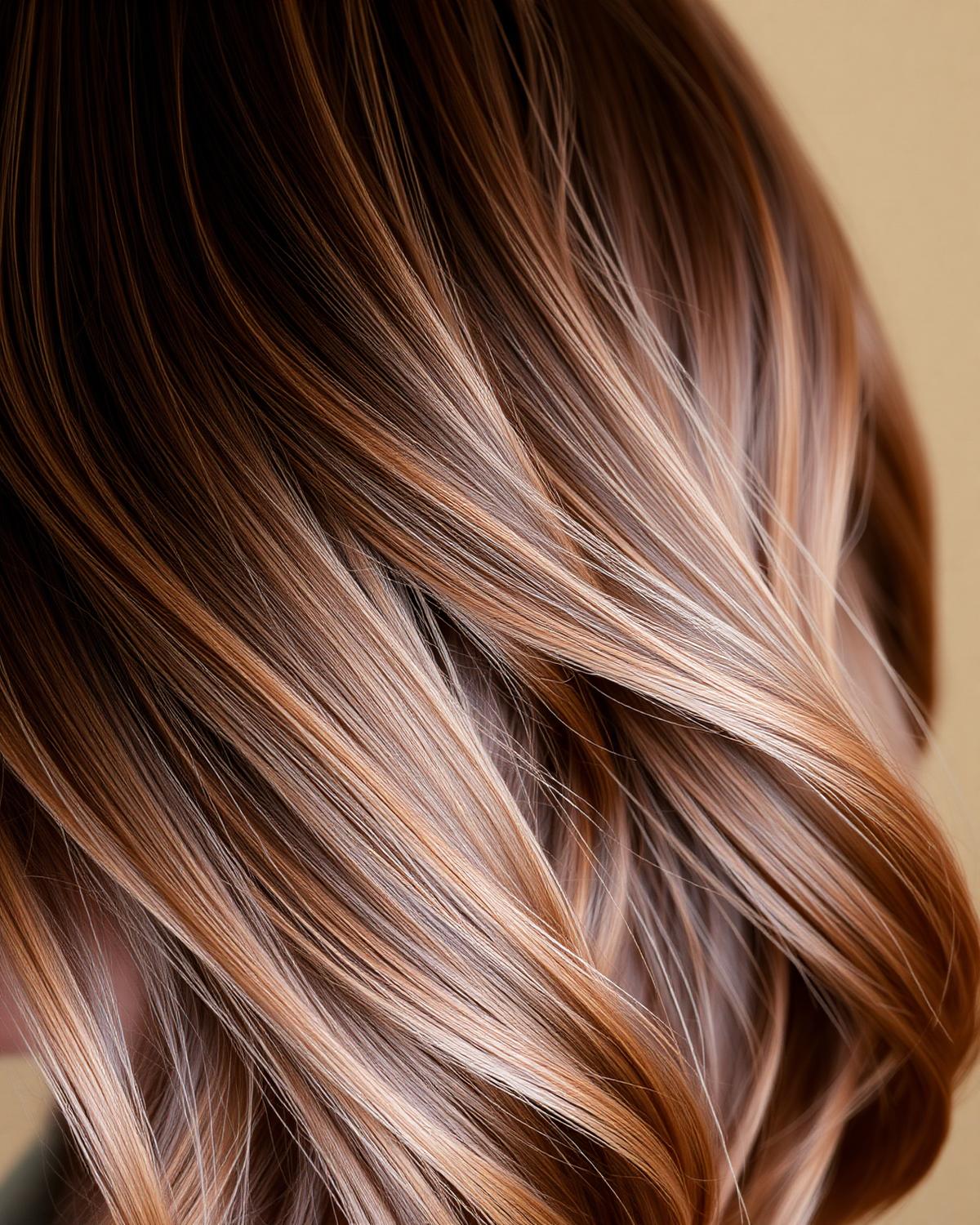 Detalle de balayage en tonos caramelo realizado en el salón de Gerli